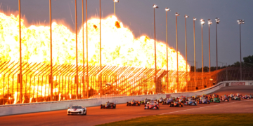 The pre-race pyrotechnics were impressive. Photo: Kevin Dejewski