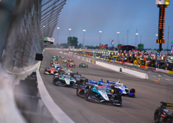 Fans who watched Sunday's race were treated to an exciting event under the lights. Photo: Kevin Dejewski