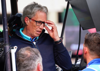 Cannon talks with VeeKay in their first race together at Detroit. Photo: Kevin Dejewski