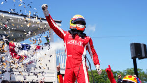 Palou celebrated with his special livery and fire suit. Photo: Kevin Dejewski