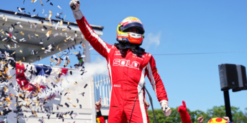 Palou celebrated with his special livery and fire suit. Photo: Kevin Dejewski