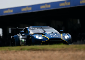 Mattia Drudi fought for pole position for Heart of Racing's Aston Martin machine for the 24 Hours of Le Mans
