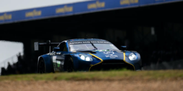 Mattia Drudi fought for pole position for Heart of Racing's Aston Martin machine for the 24 Hours of Le Mans