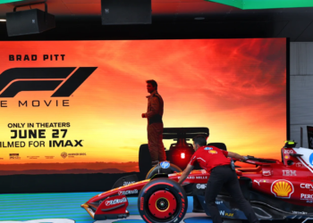 F1 The Movie promo in parc ferme. 31.05.2025. Formula 1 World Championship, Rd 9, Spanish Grand Prix, Barcelona, Spain, Qualifying Day