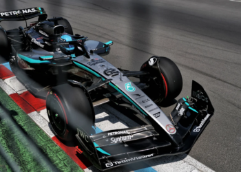 George Russell secured pole position in Canada