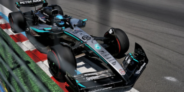 George Russell secured pole position in Canada