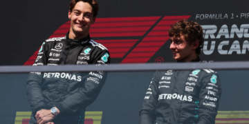 George Russell (GBR), Mercedes AMG F1 Andrea Kimi Antonelli (ITA), Mercedes AMG F1 15.06.2025. Formula 1 World Championship, Rd 10, Canadian Grand Prix, Montreal, Canada, Race Day