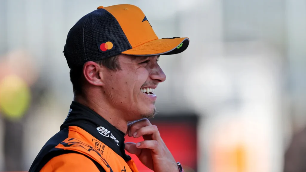 Norris was all smiles after feeling reassured with his brilliant lap