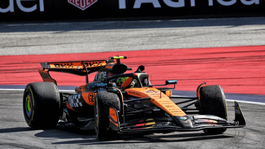 Lando Norris celebrated a seventh career F1 victory