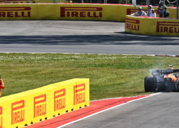 Lando Norris' race in Canada ended when he clashed with team-mate Oscar Piastri