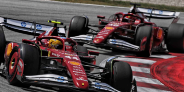 Lewis Hamilton trails his Ferrari team-mate Charles Leclerc by 23 points in the Drivers’ Standings