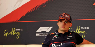 Max Verstappen was visibly frustrated with repeated questions on penalty points and Red Bull future