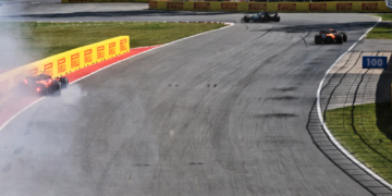 Lando Norris (GBR) McLaren MCL39 crashed out of the race after contact with team mate Oscar Piastri (AUS) McLaren MCL39. 15.06.2025. Formula 1 World Championship, Rd 10, Canadian Grand Prix, Montreal, Canada, Race Day