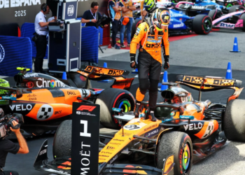 Race winner Oscar Piastri (AUS) McLaren MCL39 in parc ferme. 01.06.2025. Formula 1 World Championship, Rd 9, Spanish Grand Prix, Barcelona, Spain, Race Day