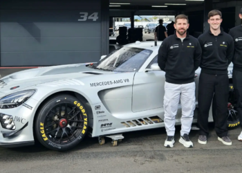 WEC rookies (L to R) Fran Rueda, Lorcan Hanafin and Andrew Gilbert will co-pilot the #60 Mercedes-AMG LMGT3