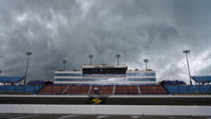 Dark clouds engulfed Iowa Speedway before the heavens opened. Photo: Kevin Dejewski