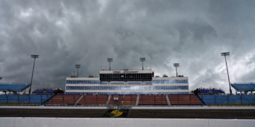 Dark clouds engulfed Iowa Speedway before the heavens opened. Photo: Kevin Dejewski