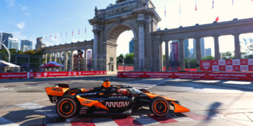 O'Ward muscled his way past a few drivers on his way to victory. Photo: IndyCar - Joe Skibinski