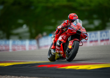 Marc Marquez tops final practice at rain-affected German MotoGP