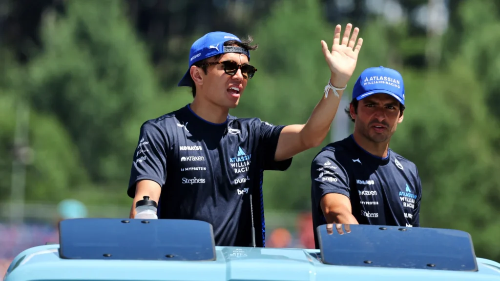 (L to R): Alexander Albon (THA) Atlassian Williams Racing and Carlos Sainz (ESP) Atlassian Williams Racing on the drivers' parade. 29.06.2025. Formula 1 World Championship, Rd 11, Austrian Grand Prix, Spielberg, Austria, Race Day
