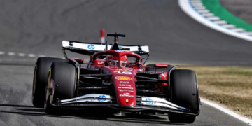Charles Leclerc led a Ferrari 2-3 in FP2 behind the lead McLaren of Lando Norris
