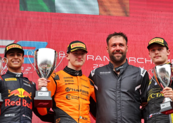 Roman Stanek moves up two spots on the Feature Race podium at Spa