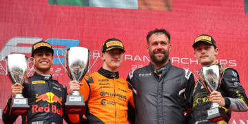 Roman Stanek moves up two spots on the Feature Race podium at Spa