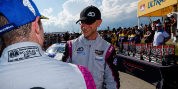 AO Racing drivers PJ Hyett and Dane Cameron were victorious in the first of two sprint races for the IMSA LMP2 category this year