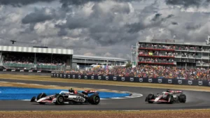 The Haas drivers collided at Silverstone late on