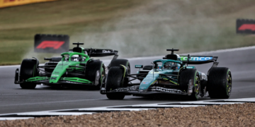 Lance Stroll slipped down the order late on in the F1 British GP