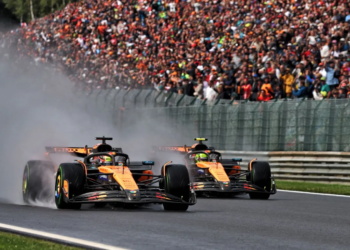 Lando Norris settled for second place behind McLaren team-mate Oscar Piastri at F1 Belgian GP