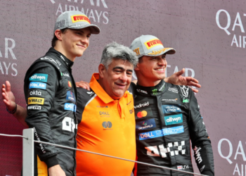 Lando Norris headed Oscar Piastri in a McLaren 1-2 in Britain