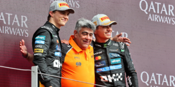 Lando Norris headed Oscar Piastri in a McLaren 1-2 in Britain