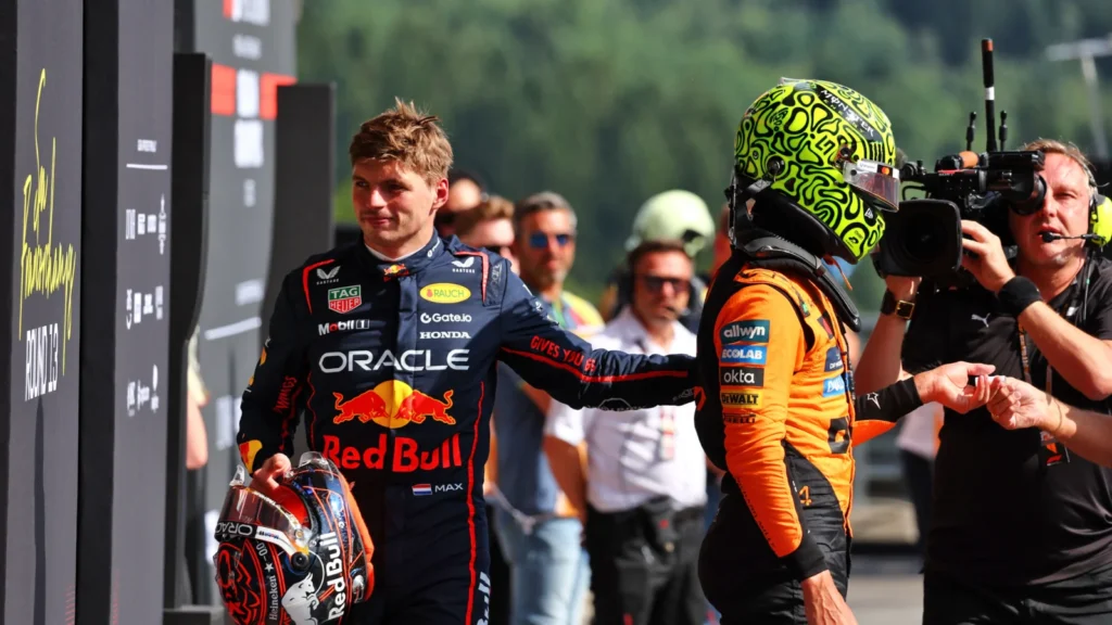 Max Verstappen lost out to both McLarens in qualifying, and Charles Leclerc, and will start the race in fourth spot