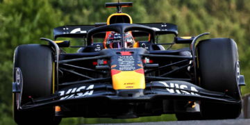 Max Verstappen split the McLarens after qualifying second for the F1 Belgian GP Sprint Race