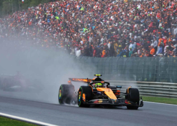 Lando Norris was denied a third straight victory in 2025 by team-mate Oscar Piastri at Spa