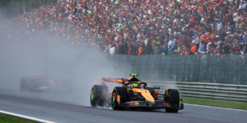 Lando Norris was denied a third straight victory in 2025 by team-mate Oscar Piastri at Spa