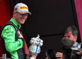 Hulkenberg celebrates long-awaited first F1 podium at Silverstone