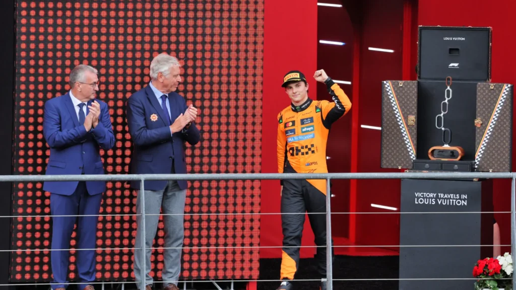 The race was eventually won by McLaren's Oscar Piastri