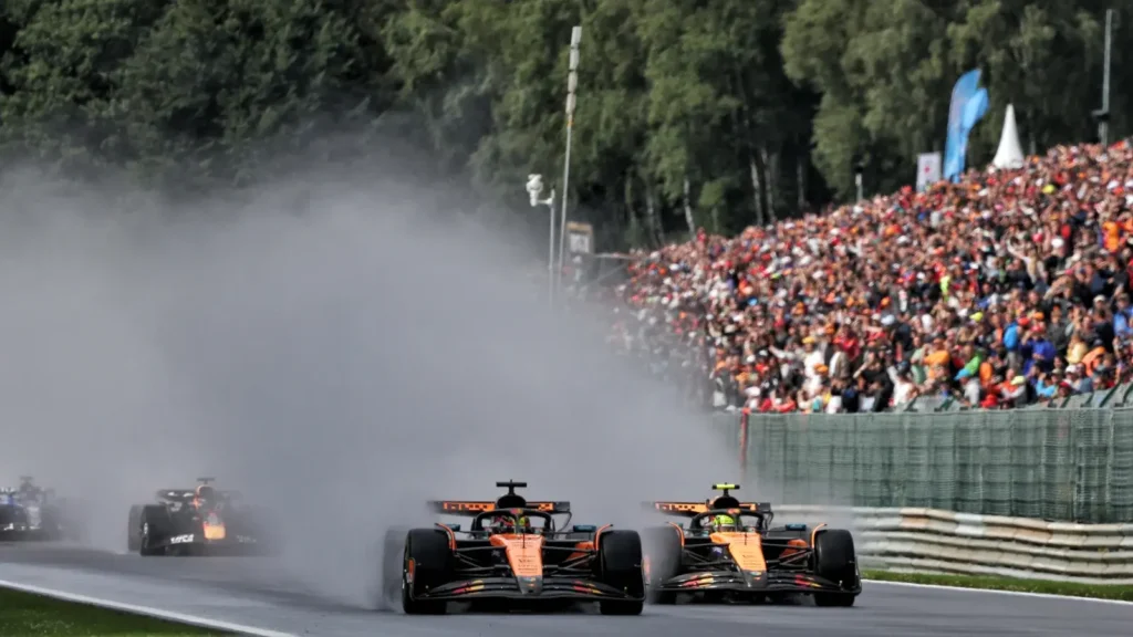 Oscar Piastri edges past Lando Norris on the Kemmel Straight to seize crucial Belgian GP lead