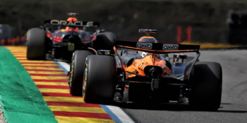 Oscar Piastri could find no way past Max Verstappen in the Spa Sprint Race