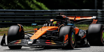 Oscar Piastri has continued to run McLaren's previous front suspension