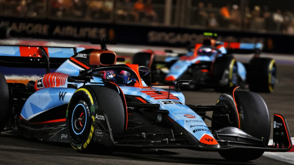 Williams ran a Gulf-inspired livery at three rounds in 2023