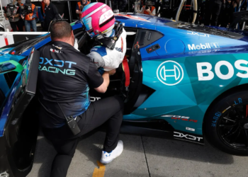 Robert Wickens competes in the IMSA SportsCar Championship sprint rounds in DXDT's GTD-entered #36 Corvette Z06 GT3.R