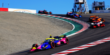 Simpson did not complete a single racing lap in Laguna Seca after colliding with Rosenqvist. Photo: Kevin Dejewski