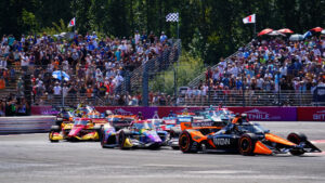 Turn 1 is chaotic during the start and every restart. Photo: Kevin Dejewski