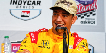 Palou sported a 'Champ' hat moments after securing the title. Photo: Kevin Dejewski