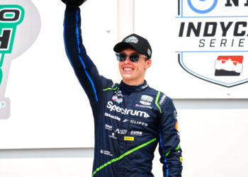 Armstrong earned his first oval podium earlier this year. Photo: Kevin Dejewski