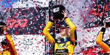 Rasmussen sliced through the field to take his maiden win in IndyCar. Photo: Kevin Dejewski