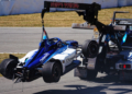 Malukas' car was hauled back to the garage area after his crash. Photo: Kevin Dejewski